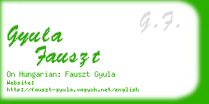 gyula fauszt business card